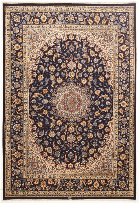 Mashad Blue Hand Knotted 79 X 116  Area Rug 100-10751 Image 0
