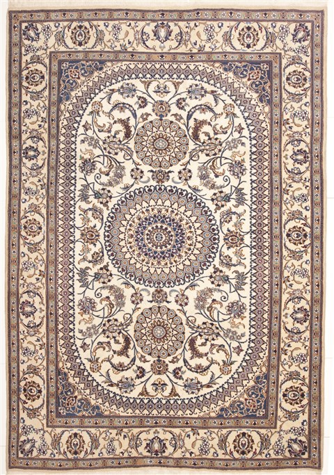 Nain White Hand Knotted 80 X 116  Area Rug 100-10753 Image 0