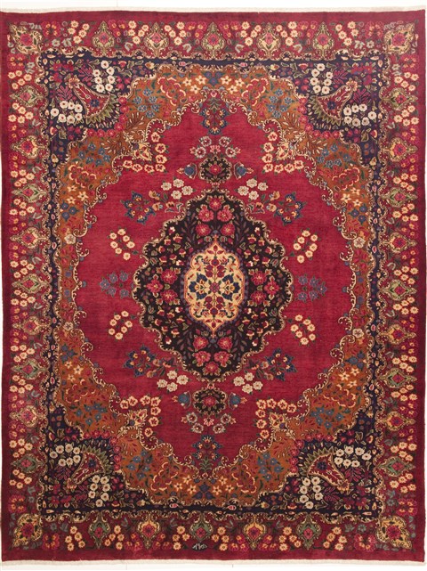Mashad Red Hand Knotted 82 X 110 Area Rug 100-10754 Image 0