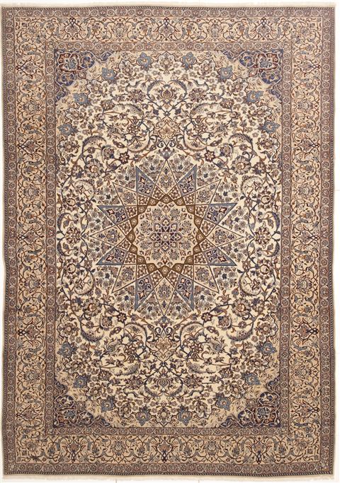 Nain Beige Hand Knotted 85 X 116  Area Rug 100-10755 Image 0