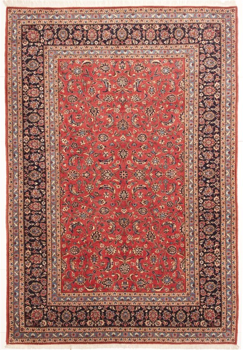 Kashan Red Hand Knotted 73 X 106  Area Rug 100-10757 Image 0