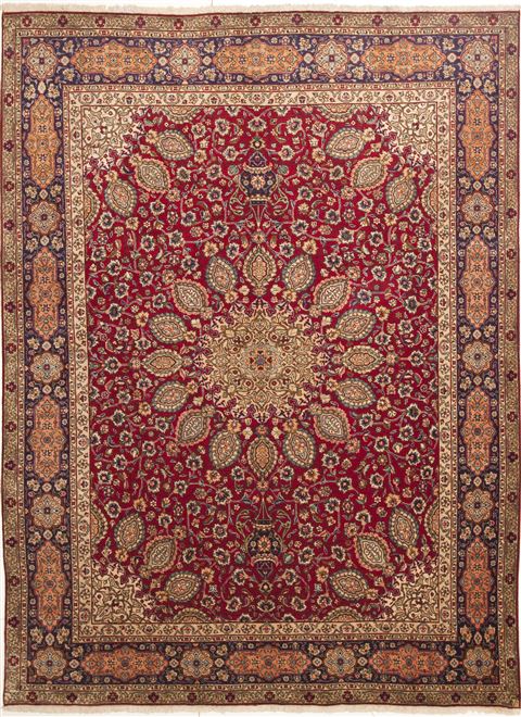 Tabriz Red Hand Knotted 83 X 112 Area Rug 100-10760 Image 0