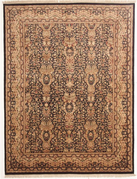 Pak-Persian Black Hand Knotted 80 X 108 Area Rug 100-10762 Image 0