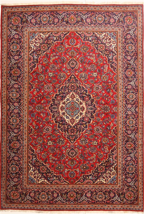 Kashan Red Hand Knotted 80 X 116  Area Rug 100-10765 Image 0