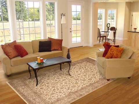 Pak-Persian Beige Hand Knotted 81 X 109 Area Rug 100-10766 Image 4