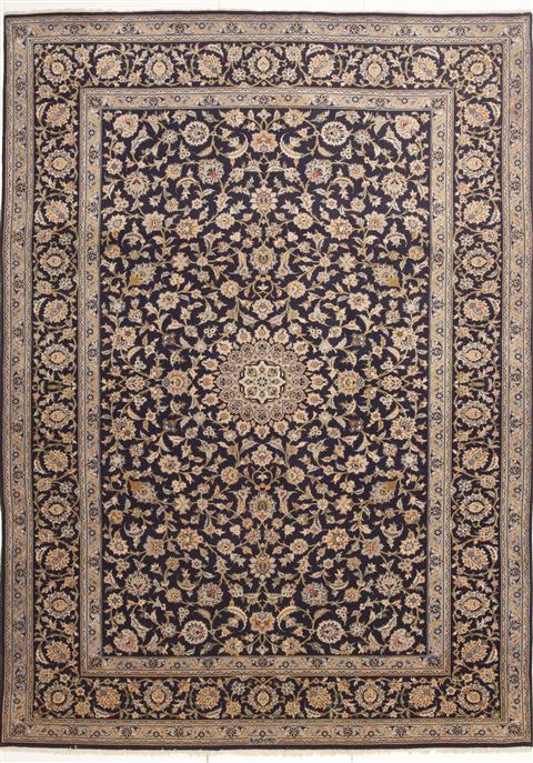 Kashan Blue Hand Knotted 73 X 109  Area Rug 100-10769 Image 0