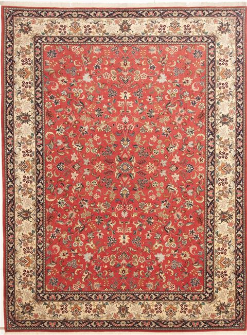 Kashan Red Hand Knotted 82 X 113 Area Rug 100-10770 Image 0
