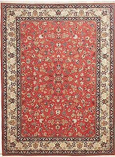 Persian Kashan Red Rectangle 8x11 ft Wool Carpet 10770