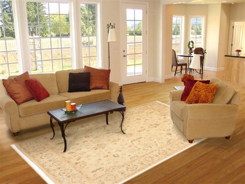 Chobi Beige Hand Knotted 82 X 99 Area Rug 100-10774 Image 4