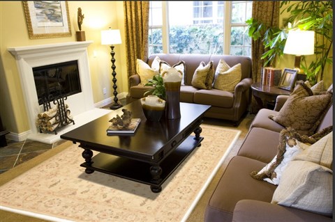 Chobi Beige Hand Knotted 82 X 99 Area Rug 100-10774 Image 2