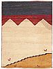 Gabbeh Beige Hand Knotted 43 X 55  Area Rug 100-10780 Thumb 0