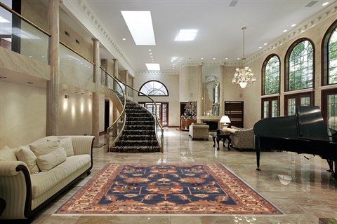 Heriz Blue Hand Knotted 63 X 93 Area Rug 100-10798 Image 1