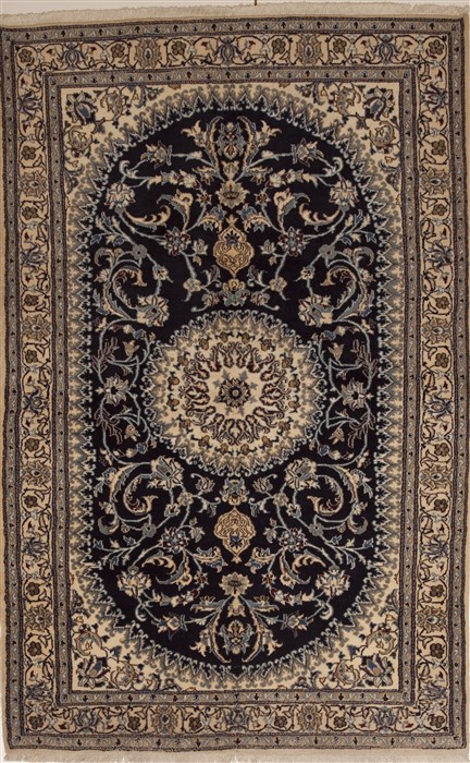 Nain Blue Hand Knotted 53 X 86  Area Rug 100-10800 Image 0