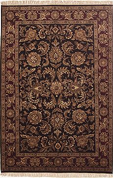 Jaipur Black Hand Knotted 6'0" X 9'0"  Area Rug 100-10819