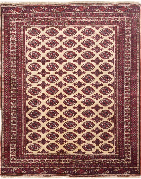 Turkman Cream Square Hand Knotted 70 X 86  Area Rug 100-10821 Image 0