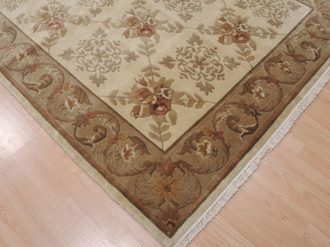 Indo-Nepal Cream Hand Knotted 56 X 80 Area Rug 100-10825 Image 11