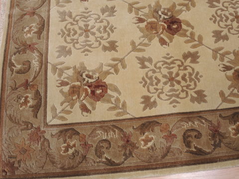 Indo-Nepal Cream Hand Knotted 56 X 80 Area Rug 100-10825 Image 14