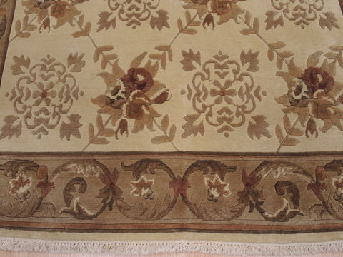 Indo-Nepal Cream Hand Knotted 56 X 80 Area Rug 100-10825 Image 7