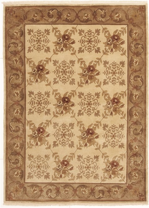 Indo-Nepal Brown Hand Knotted 56 X 80 Area Rug 100-10825 Image 0
