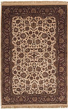 Jaipur White Hand Knotted 6'0" X 9'2"  Area Rug 100-10828