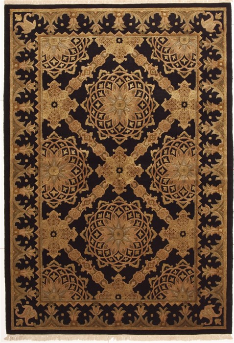 Tibetan Black Hand Knotted 60 X 93 Area Rug 100-10835 Image 0