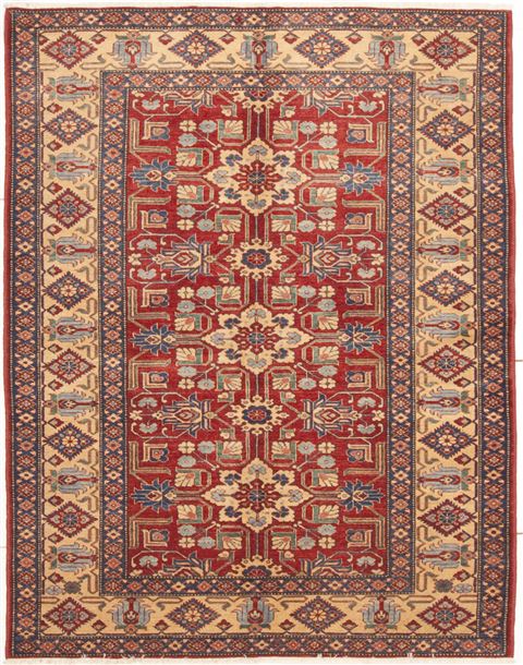 Kazak Red Hand Knotted 59 X 78  Area Rug 100-10837 Image 0