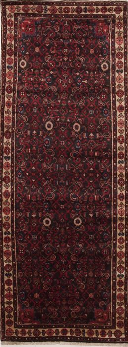 Hamedan Blue Runner Hand Knotted 38 X 911  Area Rug 100-10852 Image 0