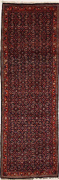 Hamedan Blue Runner Hand Knotted 3'5" X 10'5"  Area Rug 100-10857