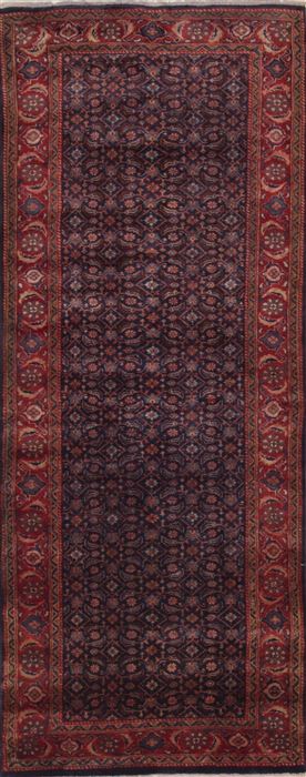 Hamedan Red Runner Hand Knotted 310 X 101  Area Rug 100-10858 Image 0