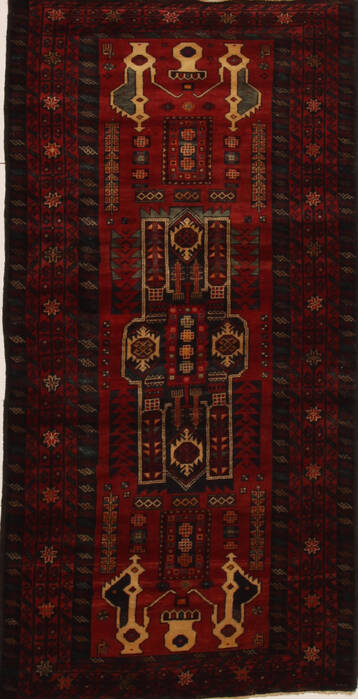 Hamedan Red Hand Knotted 40 X 85  Area Rug 100-10864 Image 0