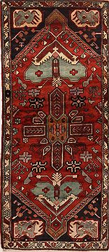 Persian Hamedan Red Runner 6 to 9 ft Wool Carpet 10867