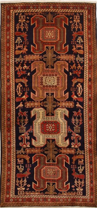 Ardebil Beige Runner Hand Knotted 49 X 100  Area Rug 100-10874 Image 0