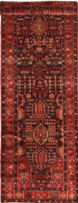 Mussel Red Runner Hand Knotted 37 X 169  Area Rug 100-10877 Image 0
