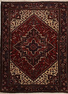 Goravan Red Hand Knotted 7'8" X 10'0"  Area Rug 100-10880