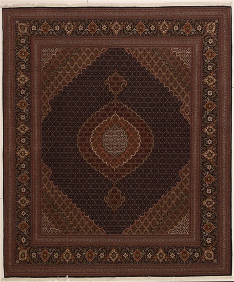 Tabriz Brown Hand Knotted 83 X 911 Area Rug 100-10887 Image 0