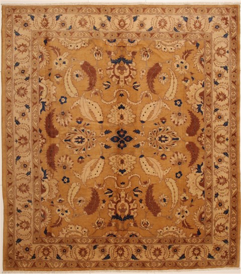Chobi Beige Hand Knotted 85 X 96  Area Rug 100-10889 Image 0