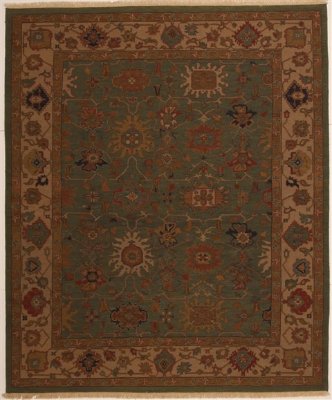 Sumak Green Hand Knotted 80 X 100 Area Rug 100-10894 Image 0