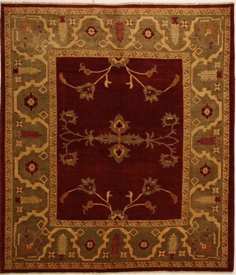 Chobi Red Hand Knotted 80 X 98 Area Rug 100-10896 Image 0
