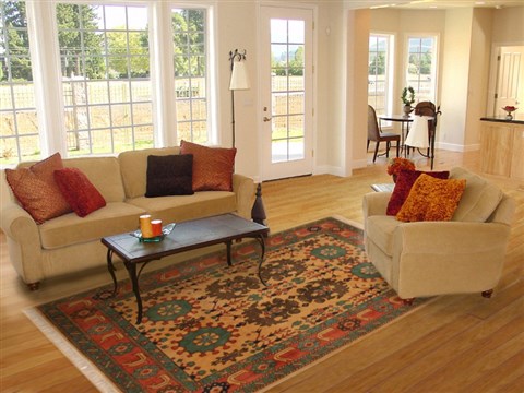 Kazak Yellow Hand Knotted 85 X 102 Area Rug 100-10902 Image 4