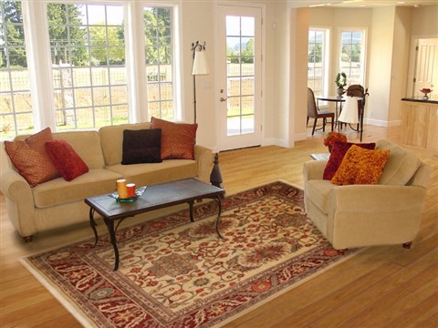 Pishavar Beige Hand Knotted 80 X 100 Area Rug 100-10907 Image 4