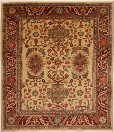 Pishavar Beige Hand Knotted 80 X 100 Area Rug 100-10907 Image 0