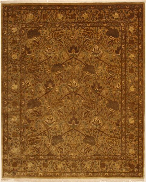 Jaipur Green Hand Knotted 80 X 100 Area Rug 100-10913 Image 0