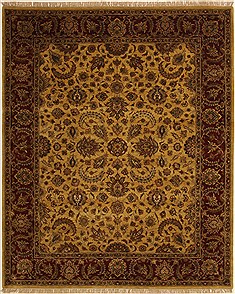 Indian Jaipur Yellow Rectangle 8x10 ft Wool Carpet 10916