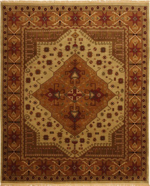 Turkman Brown Hand Knotted 82 X 99 Area Rug 100-10922 Image 0