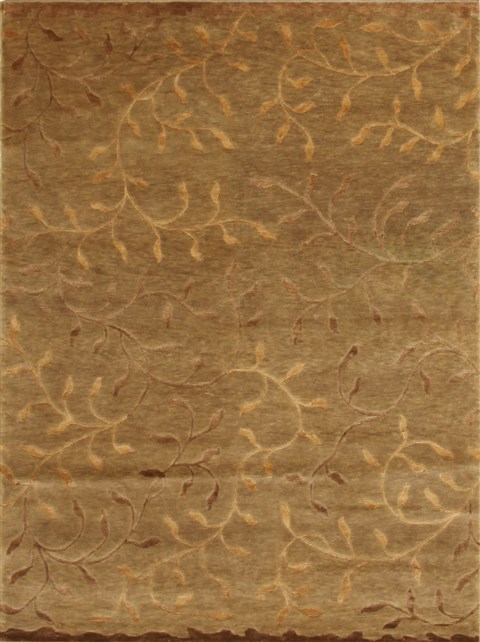 Indo-Nepal Green Hand Knotted 59 X 79  Area Rug 100-10938 Image 0