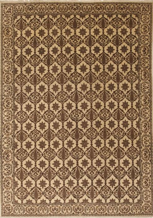 Bakhtiar Cream Hand Knotted 89 X 123 Area Rug 100-10964 Image 0