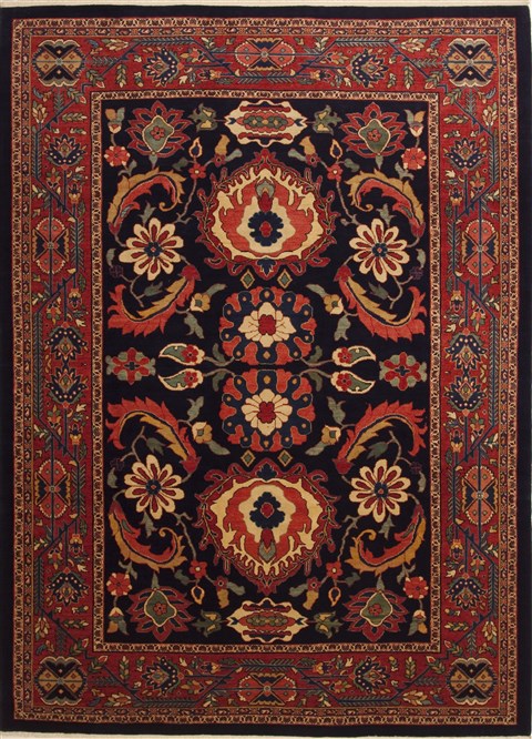 Moshk Abad Blue Hand Knotted 89 X 120 Area Rug 100-10975 Image 0