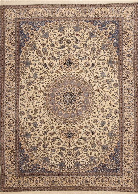 Nain Beige Hand Knotted 86 X 116  Area Rug 100-10982 Image 0