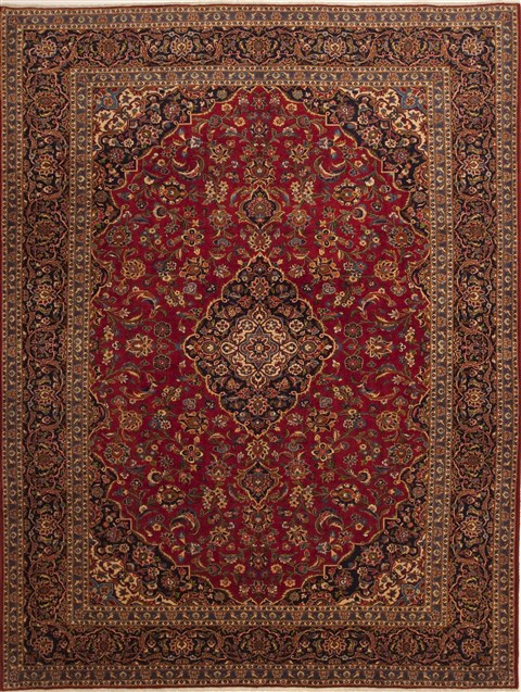 Kashan Red Hand Knotted 93 X 122 Area Rug 100-10983 Image 0