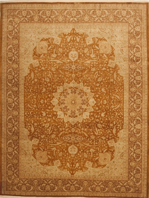 Pak-Persian Yellow Hand Knotted 93 X 126  Area Rug 100-10984 Image 0